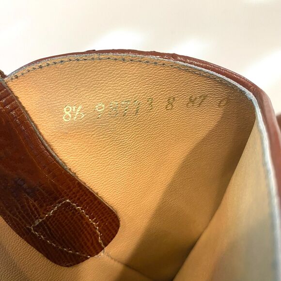 Vintage Chilis Brown‎ Suede Leather and Lizard Exotic Cowboy Boots Size 8.5 - Picture 11 of 12